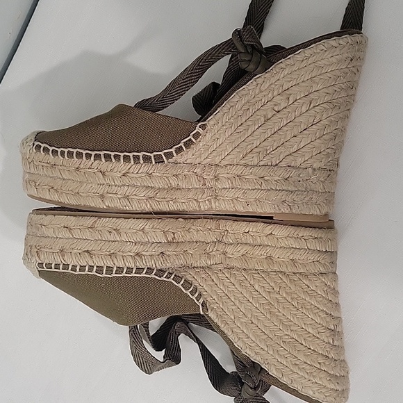 Ralph Lauren Olive Green Espadrille Wedge Sandals Size 7 New - Picture 5 of 11